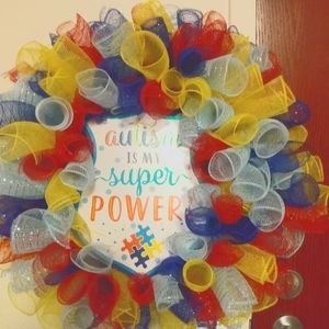 Autism Awareness Wreath 22"